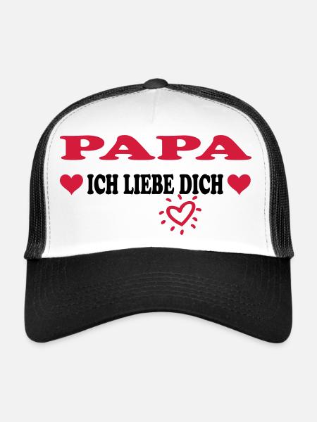 PAPA Ich liebe dich - Casquette trucker  - blanc/noir - Devant