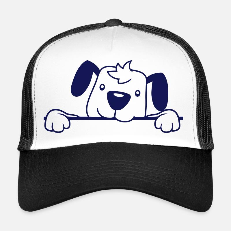 Hund Hinter Mauer Zaun Schild Guckt Glücklich Süß Trucker Cap