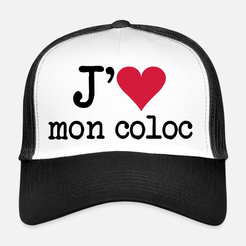 j'aime mon coloc Casquette trucker 