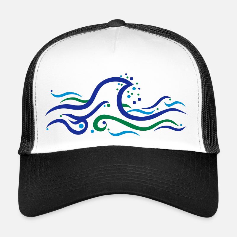 Wellen - 3 Farb Vektor Trucker Cap