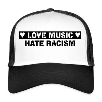 Love Music Hate Racism - Trucker Cap - Weiß/Schwarz - Vorne