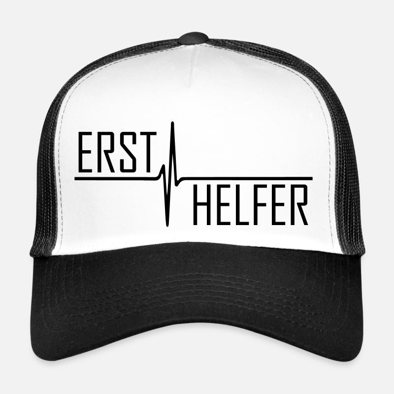 Ersthelfer Sanitäter erste Hilfe - Trucker Cap - Weiß/Schwarz