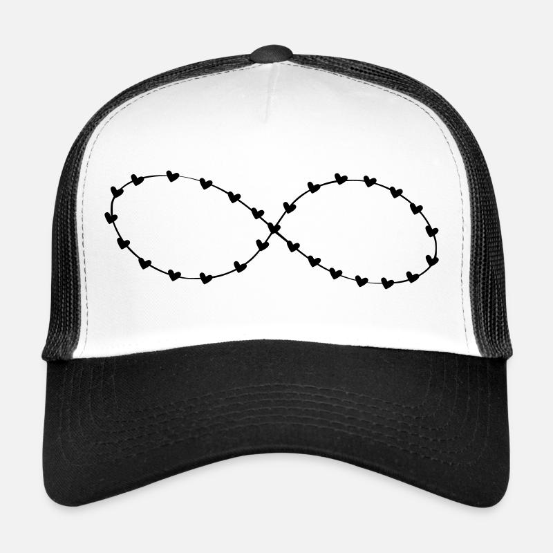 Symbole de l’infini fait de cœurs Casquette trucker 