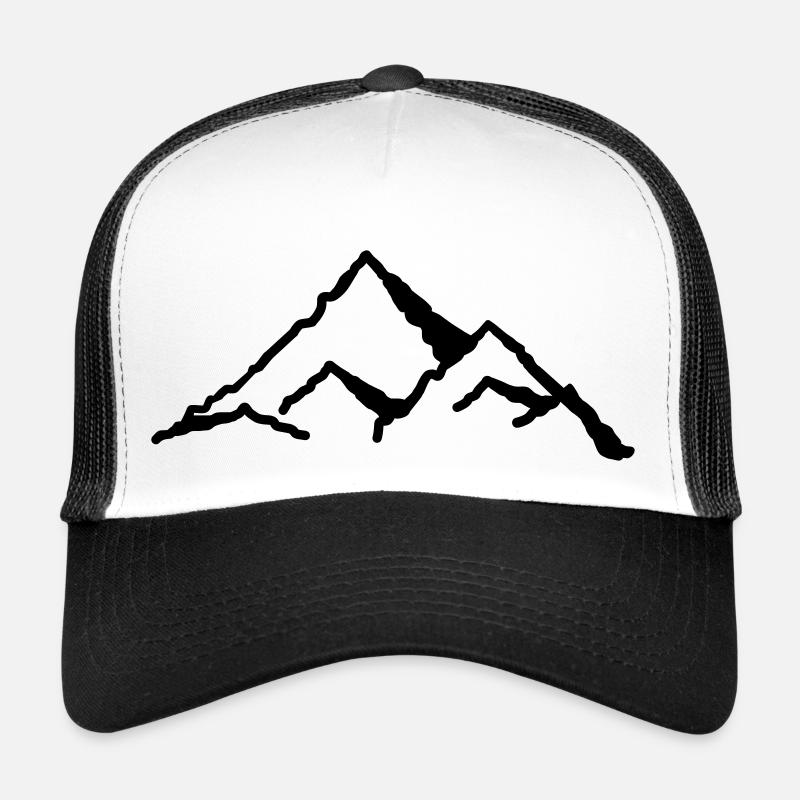 Berge - Trucker Cap - Weiß/Schwarz