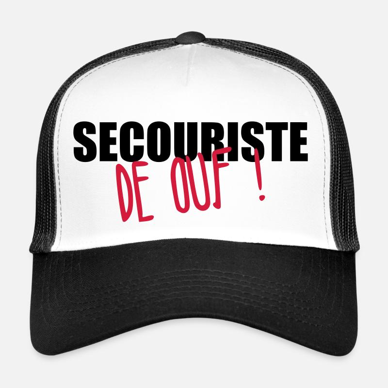 Secourisme / Secouriste / Secours / Secourir - Casquette trucker  - blanc/noir