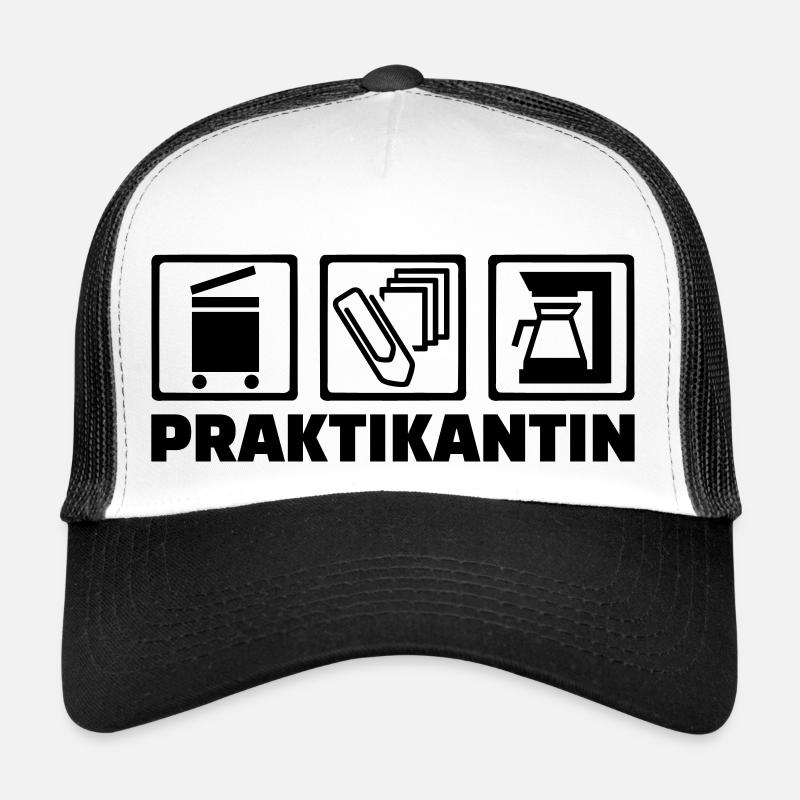 Praktikantin - Trucker Cap - Weiß/Schwarz