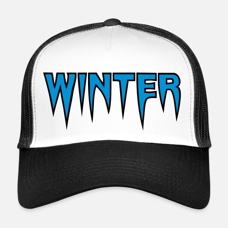 logo de glace d'hiver - Casquette trucker  - blanc/noir