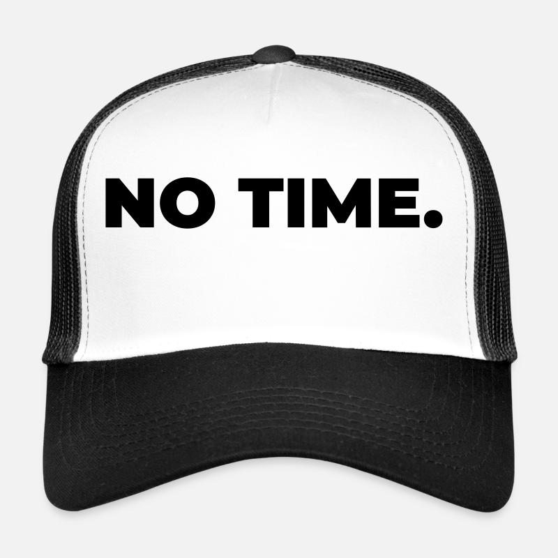pas de temps - impression de déclaration - Casquette trucker  - blanc/noir