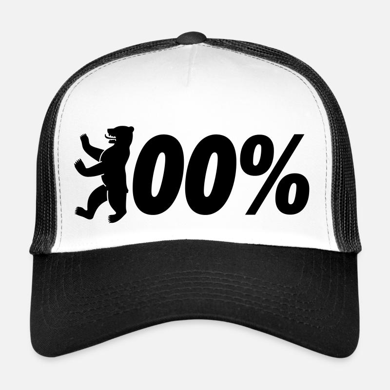100% Berlin - Trucker Cap - Weiß/Schwarz