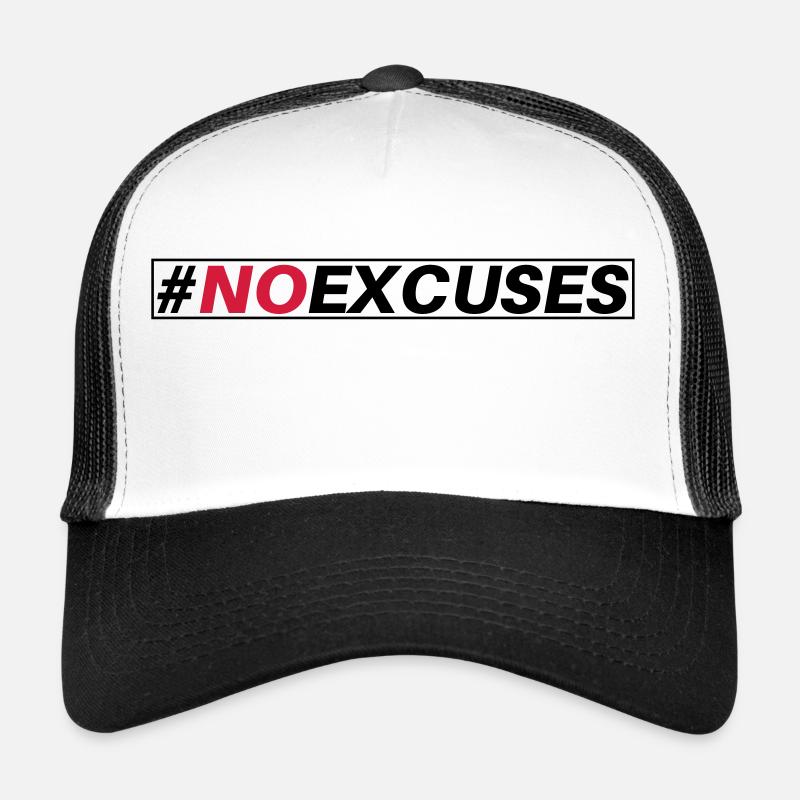 #NO EXCUSES - Trucker Cap - Weiß/Schwarz
