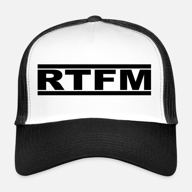 RTFM - Casquette trucker  - blanc/noir