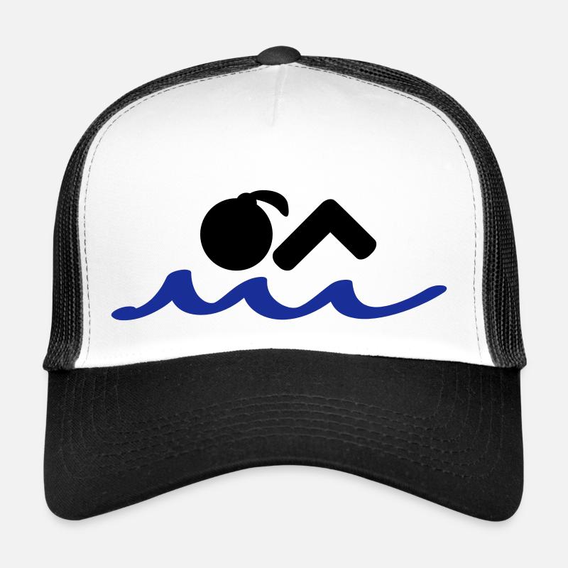swimmer - Trucker Cap - white/black