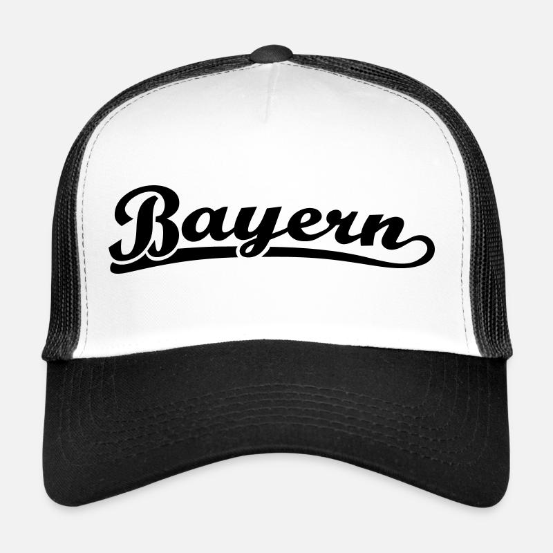 Bayern Schrift Retro - Trucker Cap - Weiß/Schwarz