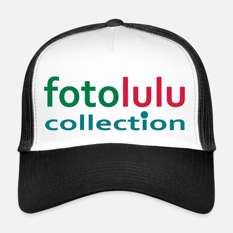 fotolulu collection Mütze - Trucker Cap - Weiß/Schwarz