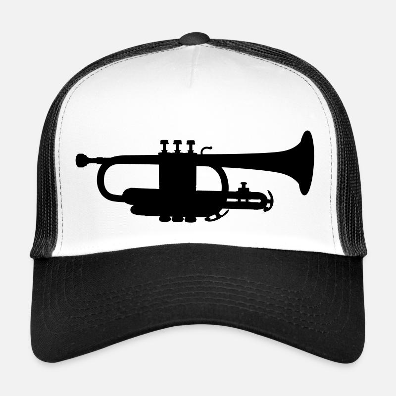 Trompete - Trucker Cap - Weiß/Schwarz
