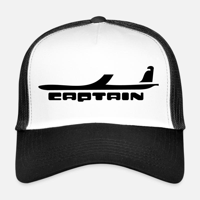 captain airplaine flugzeug - Trucker Cap - Weiß/Schwarz