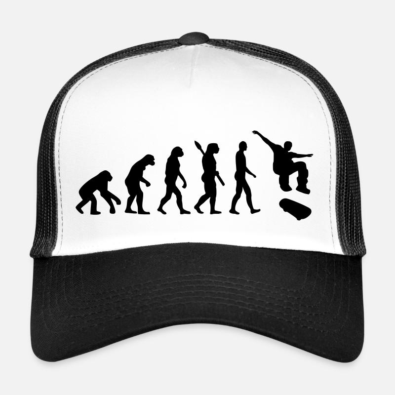 Évolution Skateboard - Casquette trucker  - blanc/noir