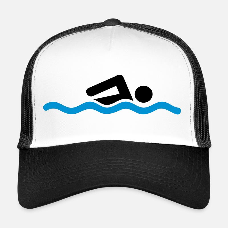 swimmer - Trucker Cap - white/black