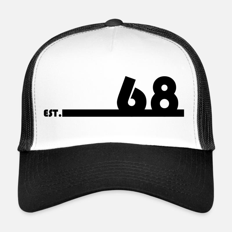 68_Black - Trucker Cap - Weiß/Schwarz