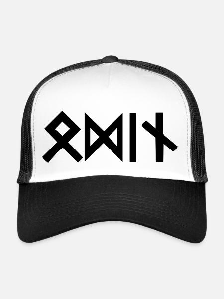 Odin Runen - Trucker Cap - Weiß/Schwarz - Vorne