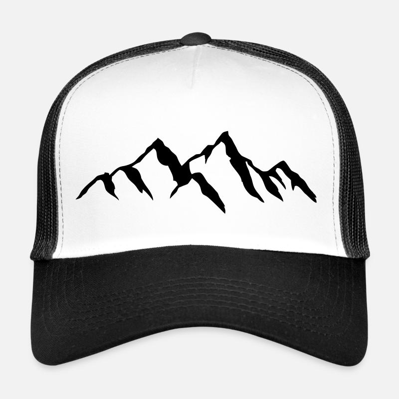 Schöne Berge mit Schatten für Bergsteiger Wanderer - Trucker Cap - Weiß/Schwarz