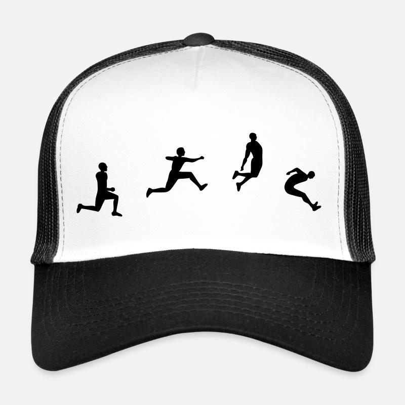 long jump silhouette drawing Trucker Cap