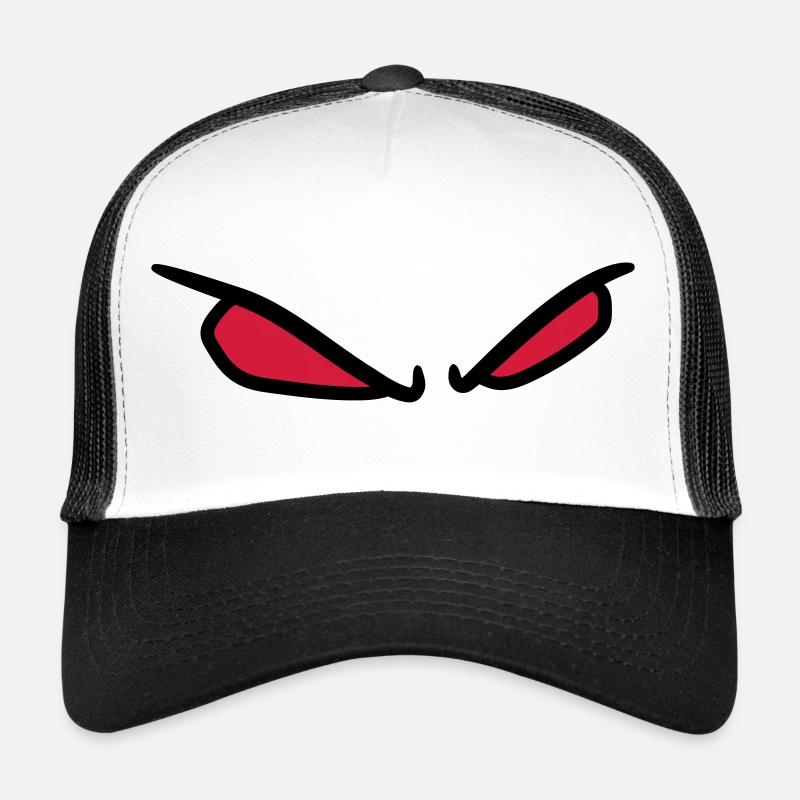 2 boese augen horror halloween rot leuchtend comic Trucker Cap