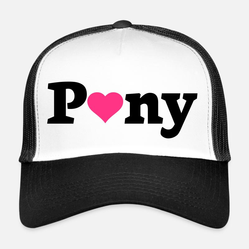 Pony Herz - Trucker Cap - Weiß/Schwarz