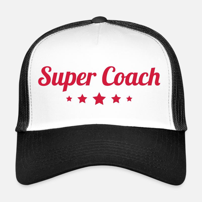 Coach / Trainer / Sport / Coaching / Zug / Manager - Trucker Cap - Weiß/Schwarz