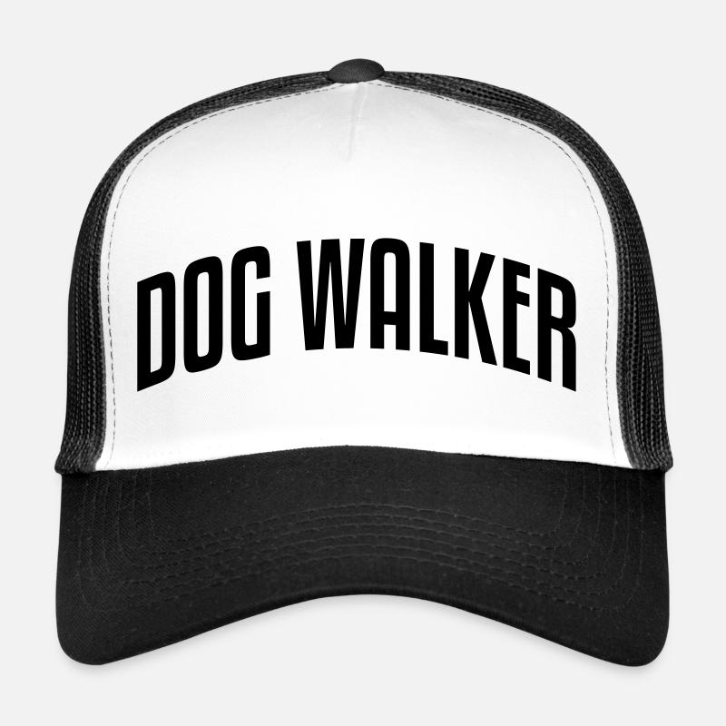 dog walker stylish arched text logo Trucker Cap