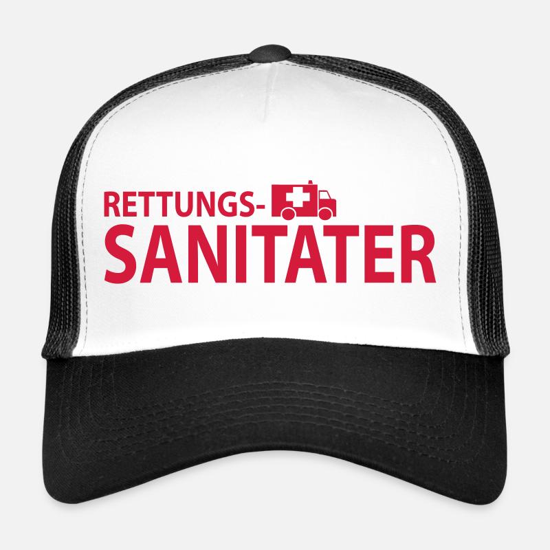 rettungssani - Trucker Cap - Weiß/Schwarz