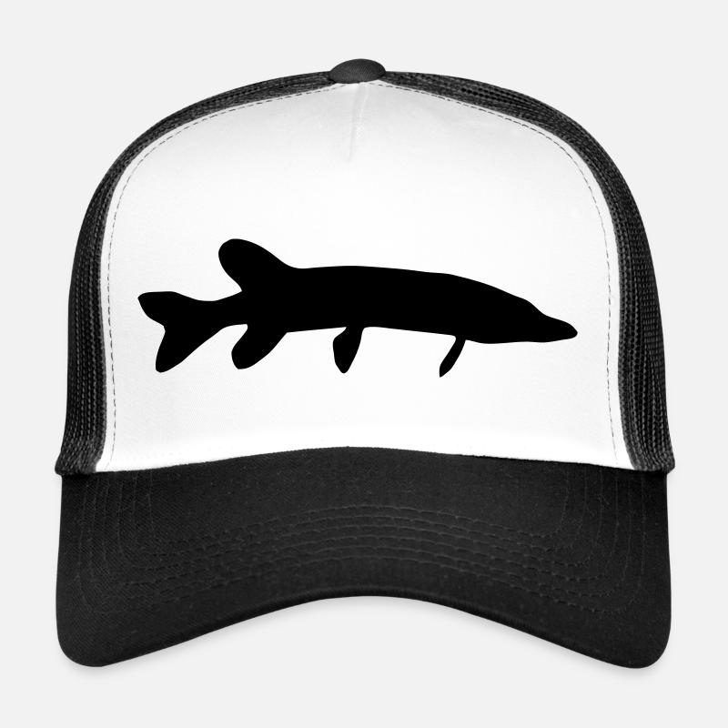 Hecht - Fisch - Fish - Trucker Cap - Weiß/Schwarz