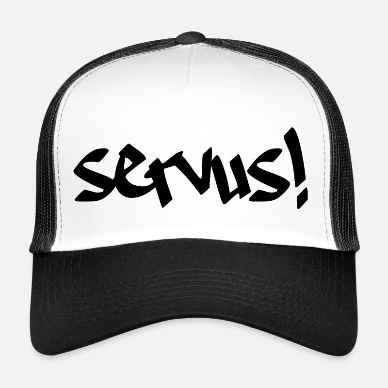 Servus, Dialekt, Gruß, Farbe editierbar Trucker Cap