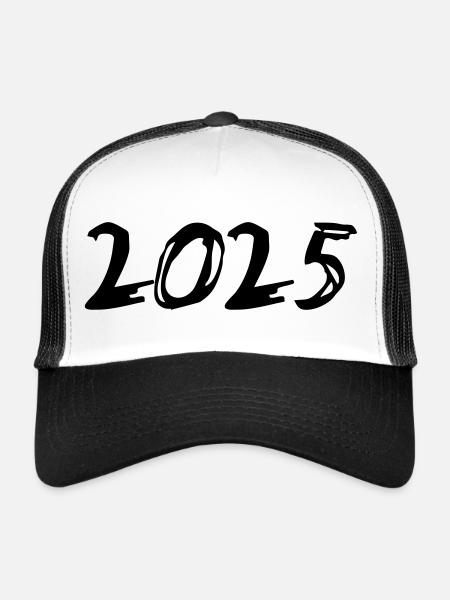 2025 Année d’année Nombre Anno année civile - Casquette trucker  - blanc/noir - Devant