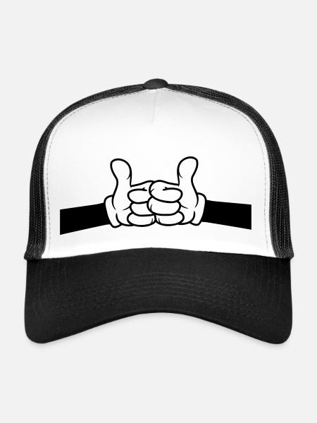 Brofist thumbs up comic - Trucker Cap - white/black - Front