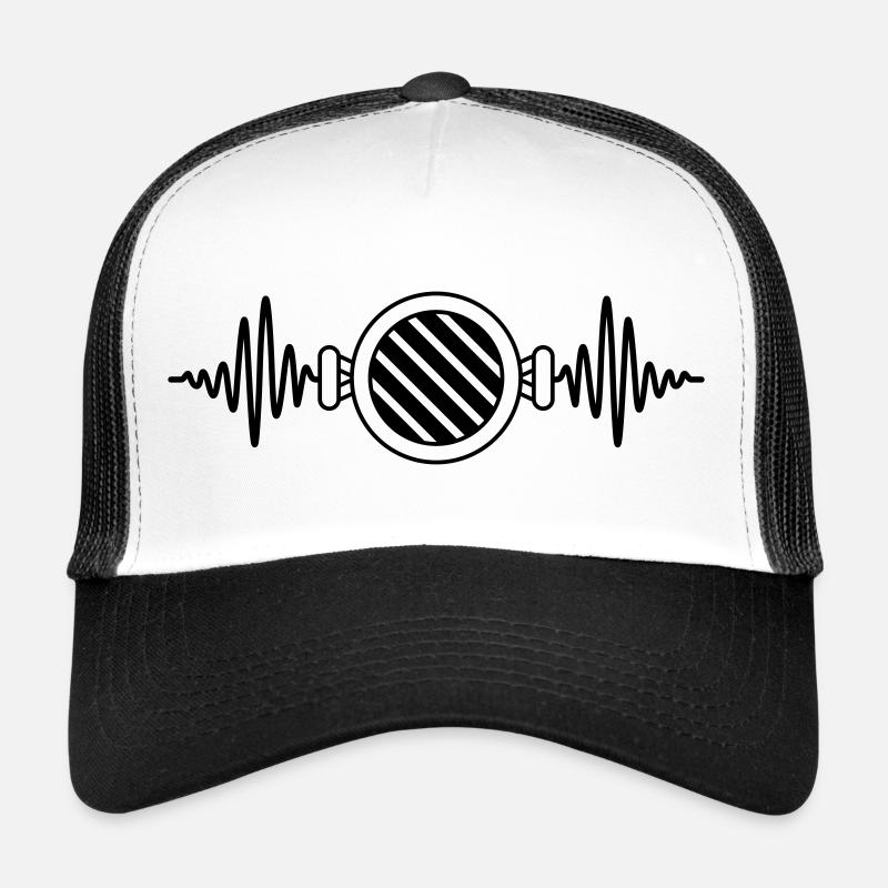 Heartbeat Charcoal Grill Barbecue Frequency Trucker Cap