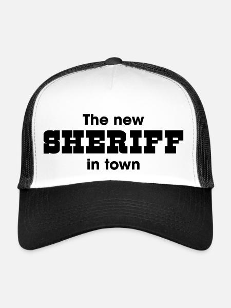 le nouveau shérif en ville - Casquette trucker  - blanc/noir - Devant