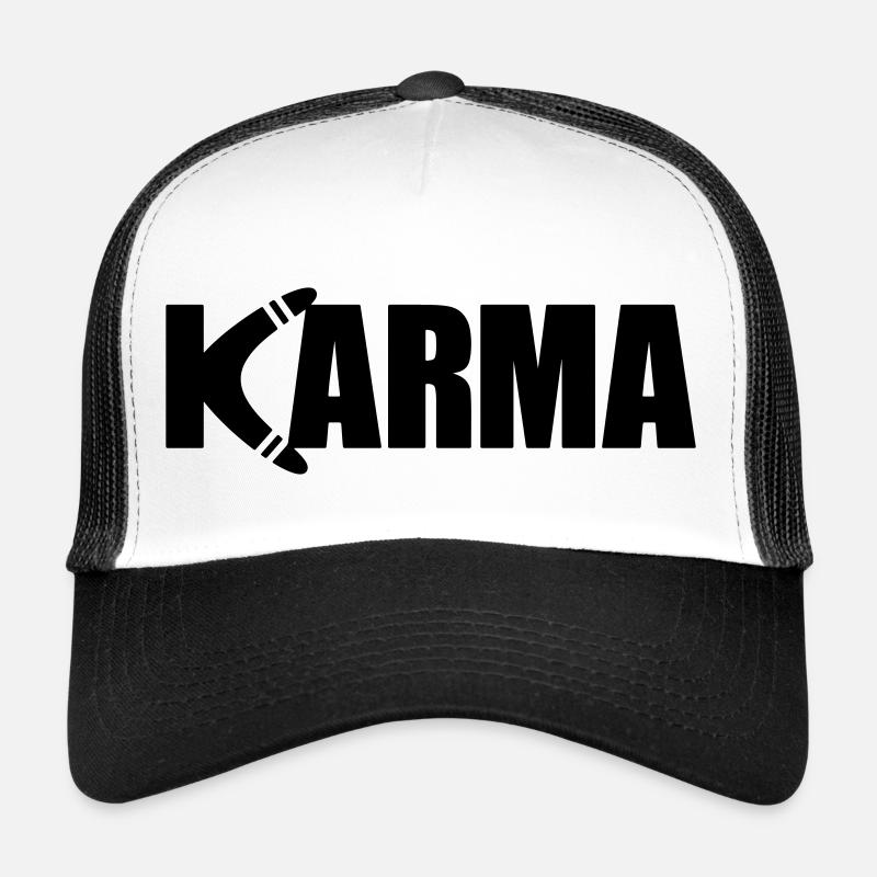 KARMA BOOMERANG - Trucker Cap - white/black