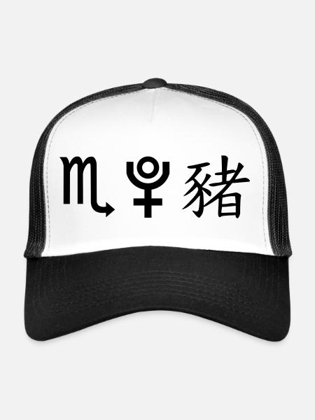 Scorpion Pluton Cochon - Casquette trucker  - blanc/noir - Devant