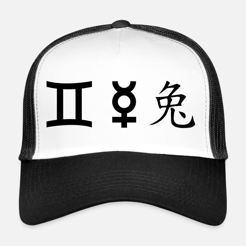Gémeaux Gémeaux Mercure Lapin - Casquette trucker - blanc/noir