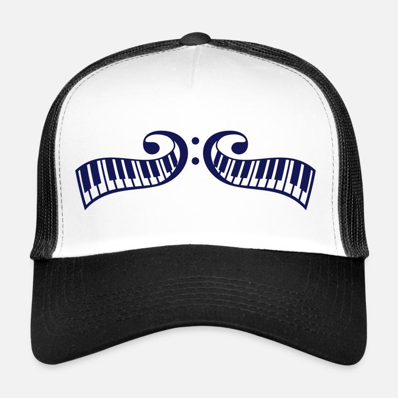 Touches de piano Touche de basse Clavier de symbole de basse Casquette trucker 