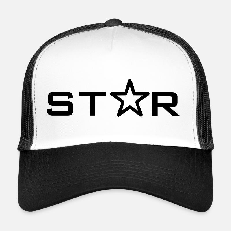 star - Trucker Cap - Weiß/Schwarz