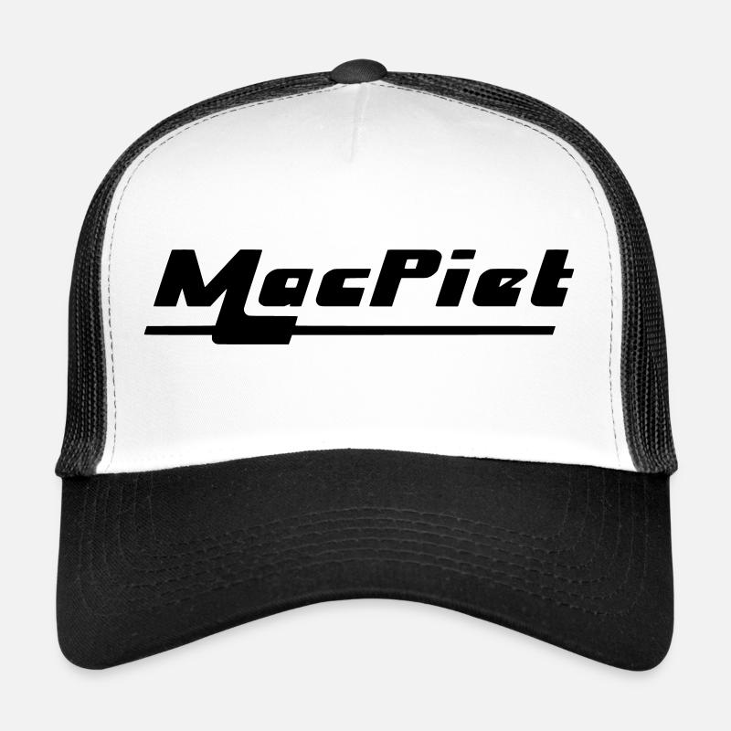 MacPiet Logo - Trucker Cap - Weiß/Schwarz