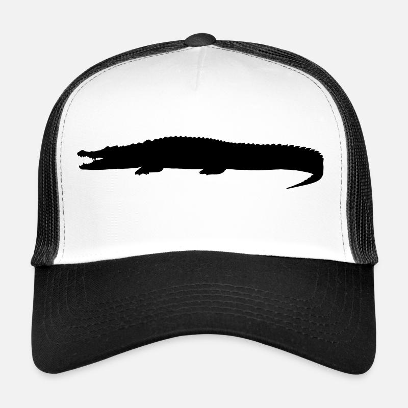 crocodile silhouette - Trucker Cap - Weiß/Schwarz