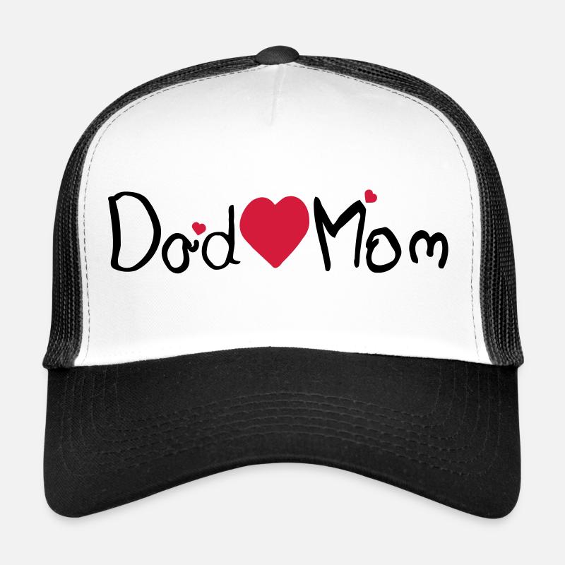 Dad Herz Mom Trucker Cap