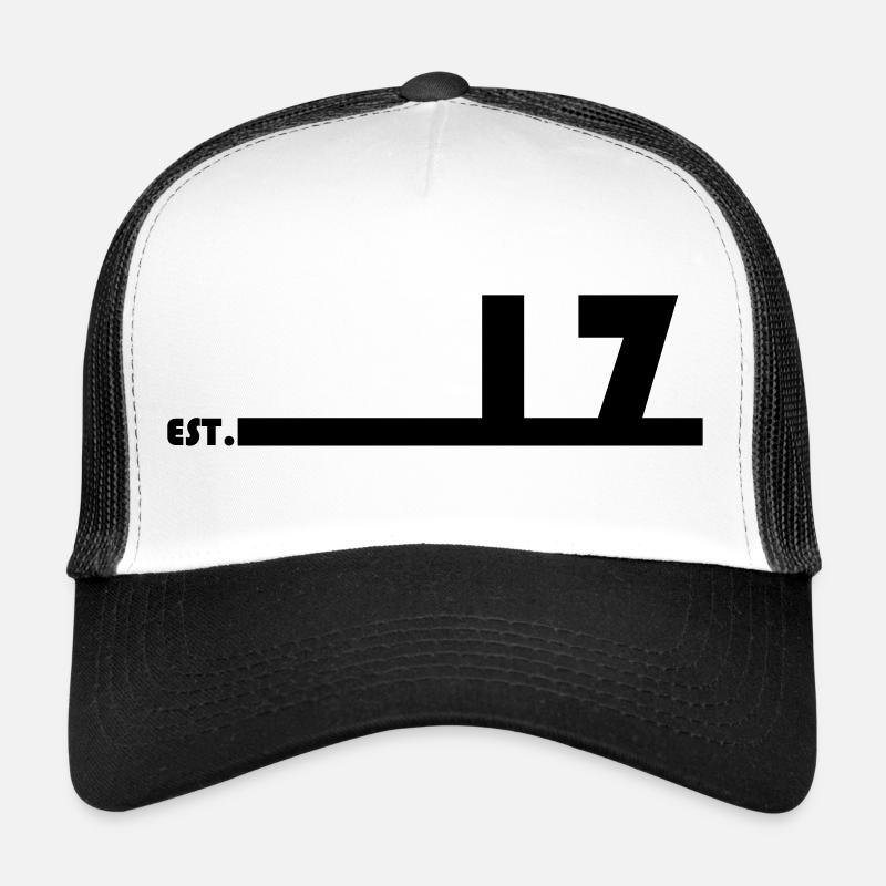 17_Black_Bauhaus93 - Trucker Cap - Weiß/Schwarz