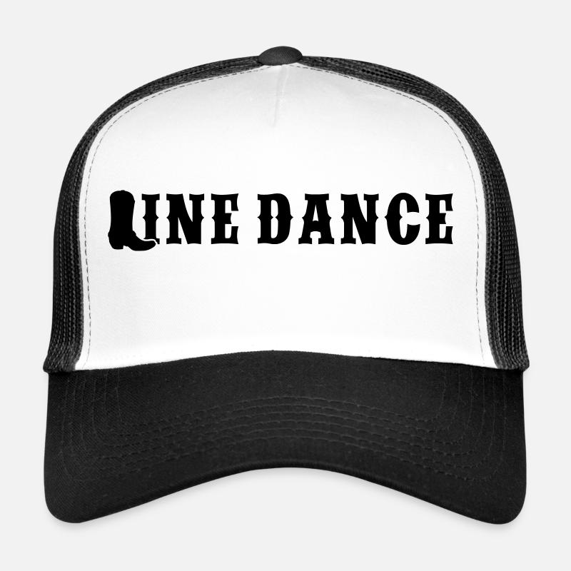 Line Dance mit Stiefel "L" - Trucker Cap - Weiß/Schwarz