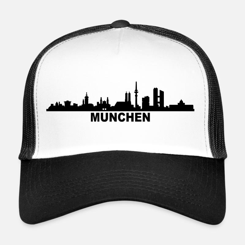 Skyline München - Trucker Cap - Weiß/Schwarz