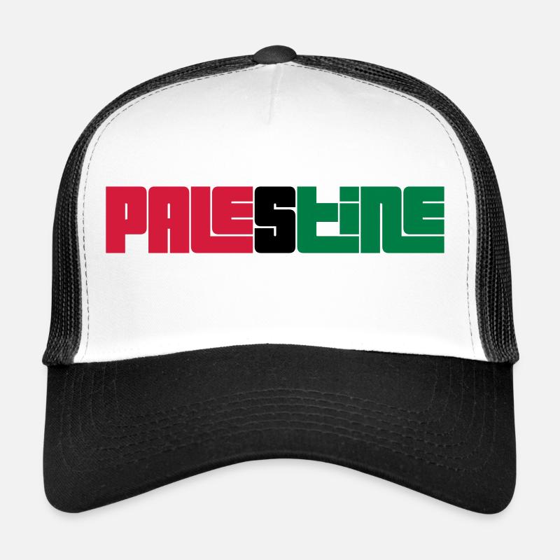 Palestine - Casquette trucker  - blanc/noir