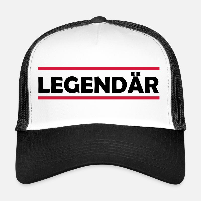legendaer_02 - Trucker Cap - Weiß/Schwarz
